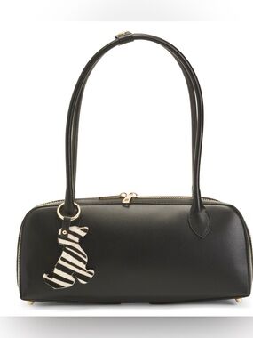 ISADORA NWT Genuine Italian leather East/West bowler satchel with dog charm